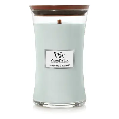 WoodWick Large Hourglass Candle Sagewood/Seagrass - Premium Soy Blend Wax Pluswick Innovation Wo