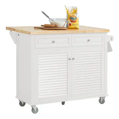 SoBuy FKW84-II-WN, Extendable Kitchen Island Kitchen Storage Trolley