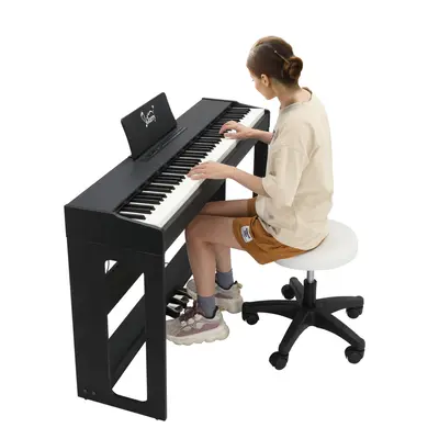 Full Weighted Keyboards Keys Digital Piano W/ Furniture Stand & Power Adapter & Triple Pedals & 