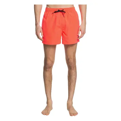 (M, Fiery Coral) Quiksilver Mens Everyday 15" Elasticated Summer Beach Pool Swimming Swim Shorts