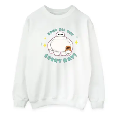 (S, White) Disney Womens/Ladies Big Hero Baymax Hugs Everyday Sweatshirt