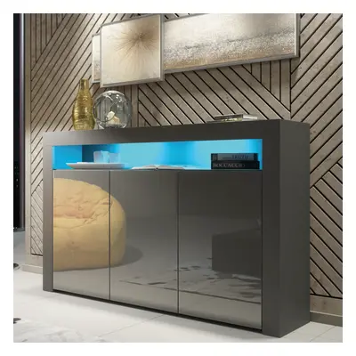 Sideboard 155cm LED Creative Furniture - Dark Grey Gloss Doors