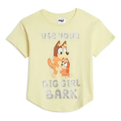 Bluey Mom & Bingo Toddler Girls Graphic T-Shirt Yellow 3T