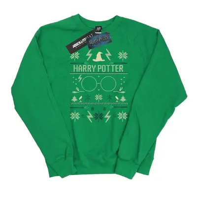 (XL, Irish Green) Harry Potter Womens/Ladies Christmas Pattern Sweatshirt