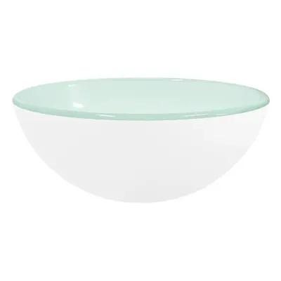 (White, x cm (Diam. x H)) vidaXL Basin Tempered Glass Bathroom Sink Basin Multi Colours Multi Si