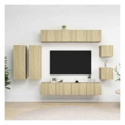 vidaXL Piece TV Cabinet Set Sonoma Oak Engineered Wood