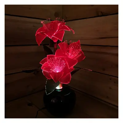 Premier Christmas LED Fibre Optic 40cm Light up Plant - Red Poinsettias