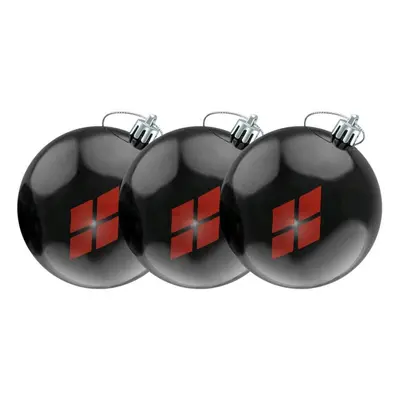 Batman Harley Quinn Diamond Pattern Xmas Bauble Ornament 3Pk