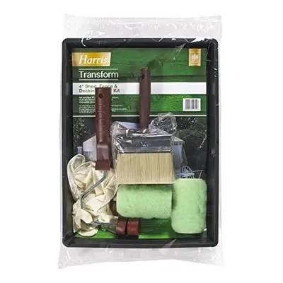 Harris Transform Shed, Fence and Decking Paint Roller Kit, Green, 4-Inch