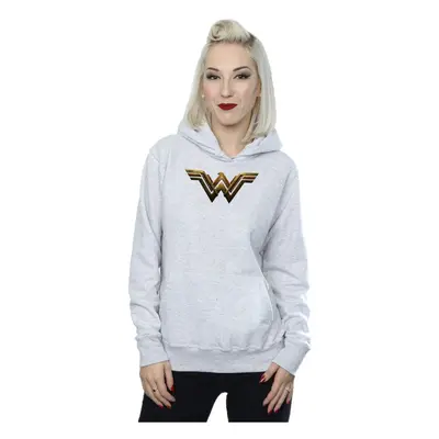 (S, Heather Grey) DC Comics Womens/Ladies Justice League Movie Wonder Woman Emblem Hoodie