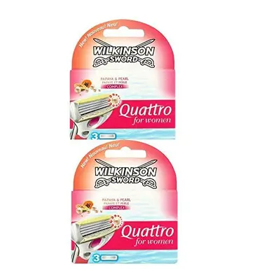 2 x Wilkinson Sword Quattro for Women Razor Blades - Packs of Blades