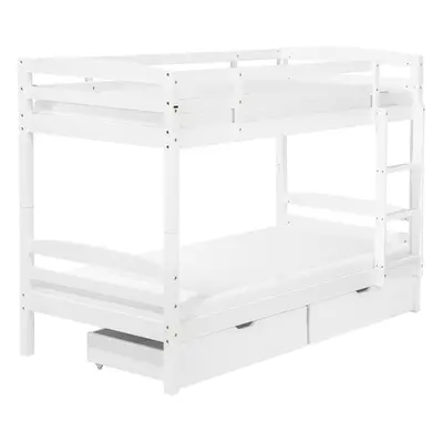 Bunk Bed with Drawers Wood REGAT x cm (EU Single) White