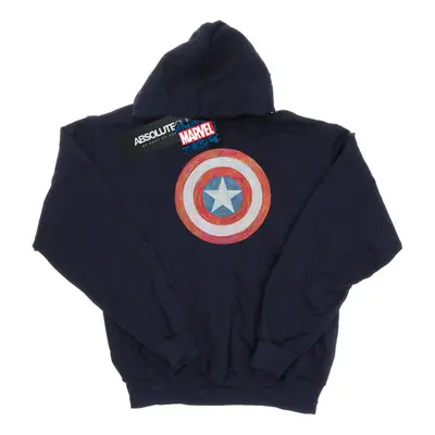 (5-6 Years, Navy Blue) Marvel Boys Captain America Sketched Shield Hoodie