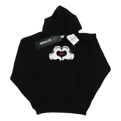 (L, Black) Disney Mens Mickey Mouse Loves You Hoodie