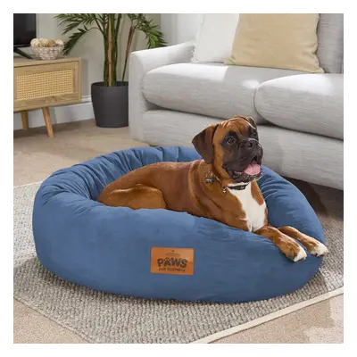 (Navy, Extra Large) Paws for Slumber Donut Pet Bed