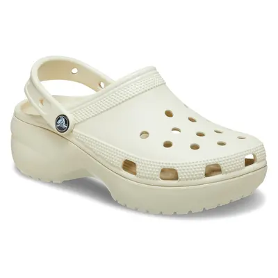 (Cream, (Adults')) Crocs Classic Platform Thermoplastic Women's Bone Clogs