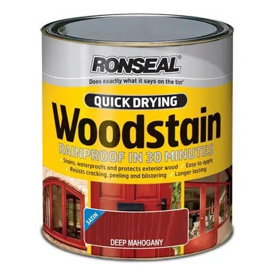 Ronseal 2.5L Woodstain Quick Dry Satin - Deep Mahogany