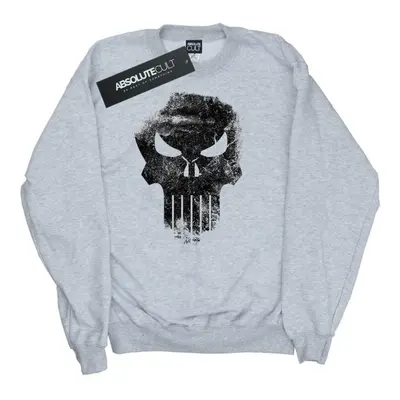 (S, Sports Grey) Marvel Mens The Punisher Distrressed Skull Sweatshirt