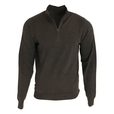 (S, Charcoal) Premier Mens 1/4 Zip Neck Knitted Sweater