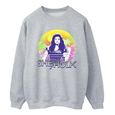 (L, Sports Grey) Marvel Womens/Ladies She-Hulk: Attorney At Law Sunset Smile Sweatshirt