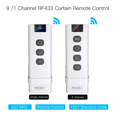 Channel RF433 Remote Control for WiFi Curtain Switch RF Roller Blinds Module Battery Powered Cur