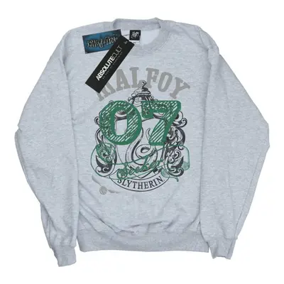 (M, Heather Grey) Harry Potter Womens/Ladies Seeker Draco Malfoy Sweatshirt