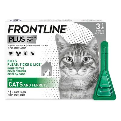 FRONTLINE Plus Flea & Tick Treatment for Cats and Ferrets - Pipettes