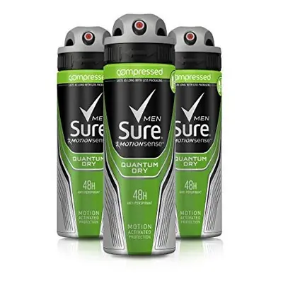 Sure Men Quantum, Strong Antiperspirant Deodorant Spray For Men, Clean And Long Lasting Protecti