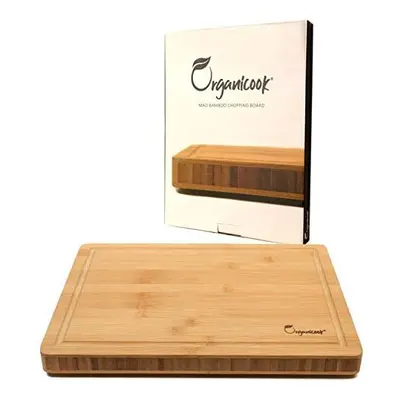 Large Wood Chopping Board - Non-Slip Feet, Organic Mao Bamboo Chopping Board, Wood Cutting Board