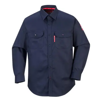 (XXL, Navy) Portwest Mens Bizflame Shirt