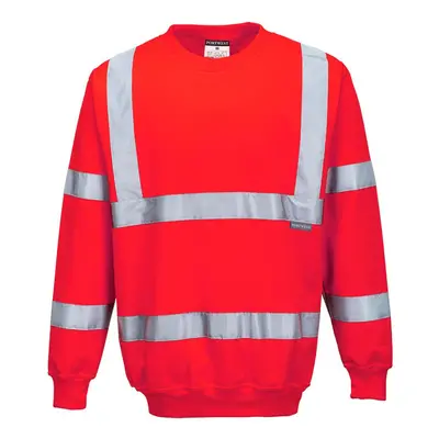 (L, Red) Portwest Mens Hi-Vis Sweatshirt