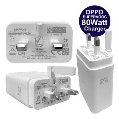 Official Oppo SuperVooc 80W Fast Power Adapter UK Charger VCB8JAYH Plug Head Only