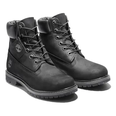 (US 6) Timberland Womens Premium 6" Waterproof Leather Boots Classic Ladies - Black Nubuck