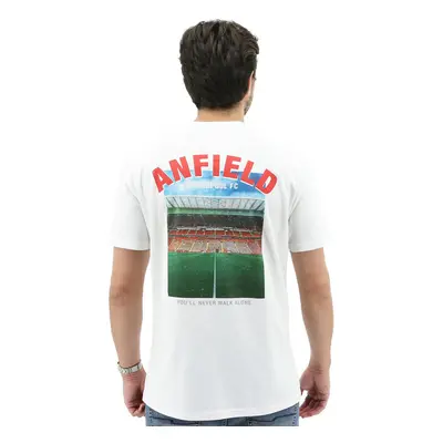 (S) Liverpool FC Mens Crew T Shirt Tee Top Soccer Football - White Anfield