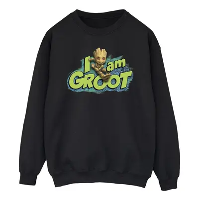 (4XL, Black) Marvel Mens Guardians Of The Galaxy I Am Groot Jumping Sweatshirt