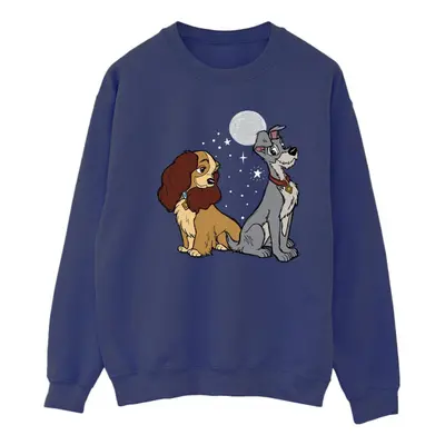 (S, Navy Blue) Disney Womens/Ladies Lady And The Tramp Moon Sweatshirt