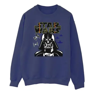 (L, Navy Blue) Star Wars Mens Darth Vader Comp Logo Sweatshirt