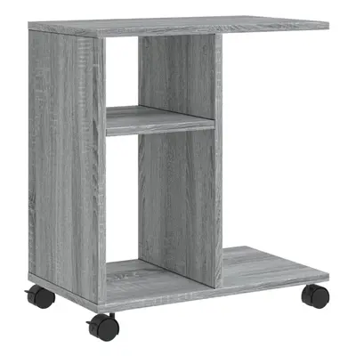 (Grey sonoma) vidaXL Side Table with Wheels Hallway End Table Coffee Table Engineered Wood