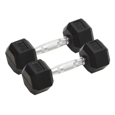 (2x kg) vidaXL Dumbbell Cast Iron Hex Dumbbell Free Weight Plate Fitness Multi Models