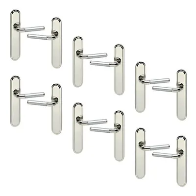 (6x Polished Nickel Plain ) Vienna Metal Lever Latch Door Handles Set