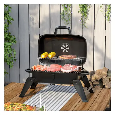 Portable Outdoor Camping Charcoal BBQ Grill Stove Folding Leg Garden Smoker Cook