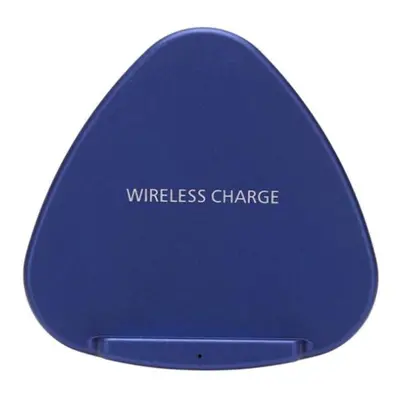 (Blue) Portable Foldable Mini Fast Wireless Charger Stand Holder Intelligent Recognition Qi