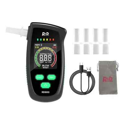 (black) High Accurancy Alcohol Tester Portable Digital Led Display Breathalyzer Usb Rechargeable