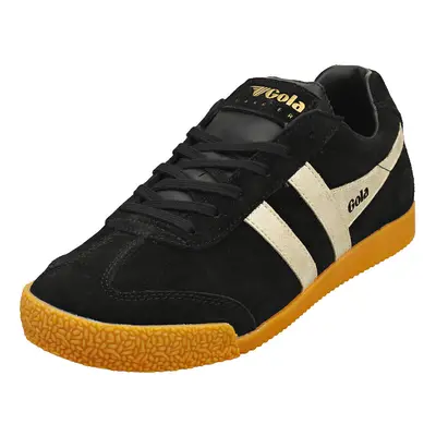 (7) Gola Harrier Mirror Womens Classic Trainers in Black Gold