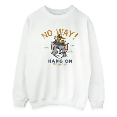 (4XL, White) Tom And Jerry Mens Hang On Golf Sweatshirt