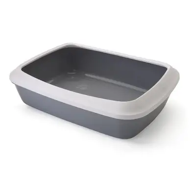 Iriz Cat Litter Tray With Rim Cool Grey 50x37x14cm (Pack of 6)