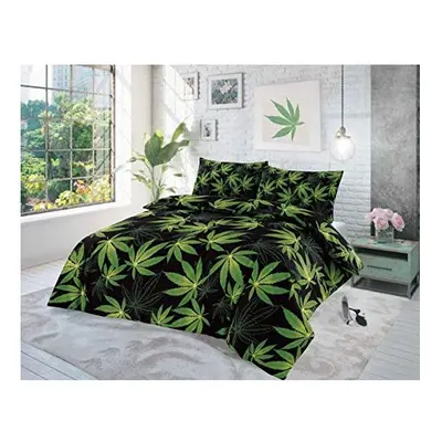 EHD Cannabis Leaf Pattern Luxurious Modern Style Duvet Cover Sets Reversible Bedding Sets NZ (Bl