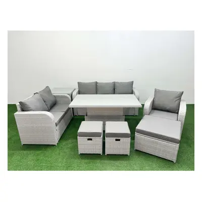 Fimous Patio PE Wicker Seater Outdoor Rattan Furniture Sofa Sets with Adjustable Lifting Dining 