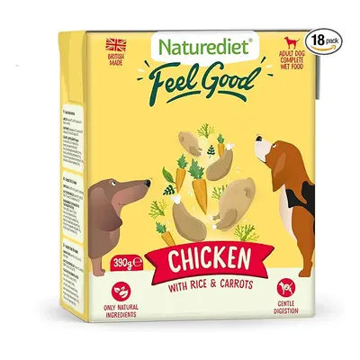 NATUREDIET Feel Good Wet Dog Food Natural and Nutritionally Balanced Chicken 390g Pack of