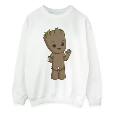 (S, White) Marvel Womens/Ladies I Am Groot Cute Groot Sweatshirt